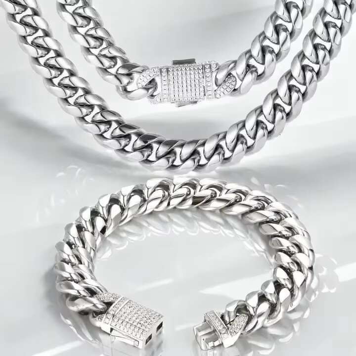 Linyin Custom Wholesale Clasp Moissanite Full Diamond Cuban Chain Stylish