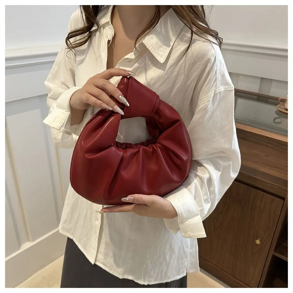 Casual PU Leather Shoulder Bags Large Capacity Solid Color Lightweight Underarm Bags for Women Girls R251110