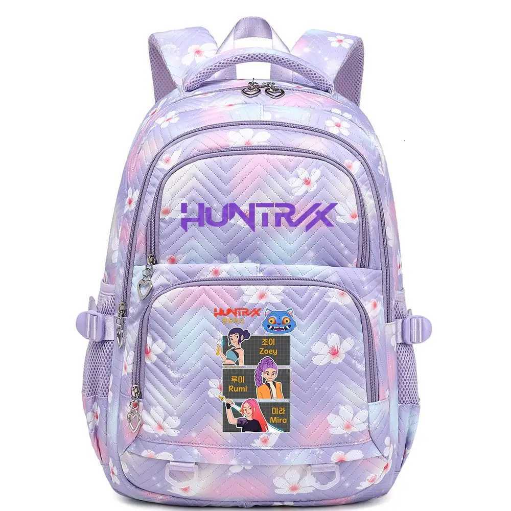 KPop Demon Hunters Backpack Rumi Mira Zoey HUNTR/X Saja Boys Print Cartoon School Bag Large Capacity Student Travel Backpacks Z251111