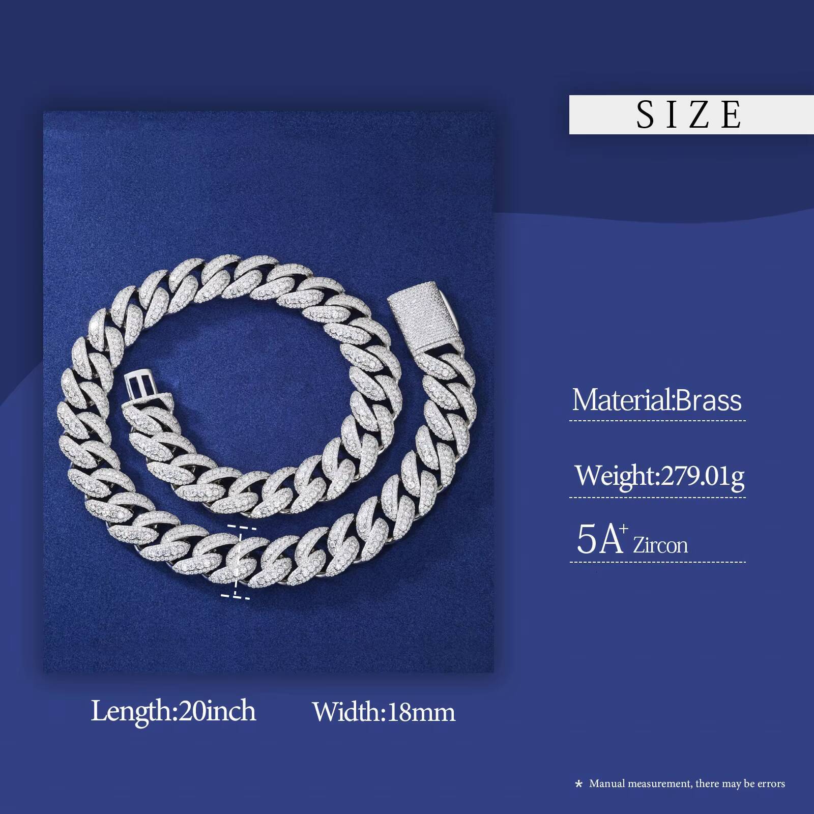 New Arrival Hip Hop Jewelry Wholesale 18mm Gold Plated Brass Bezel Setting 5A Moissanite Diamond Cuban Link Chain for Men