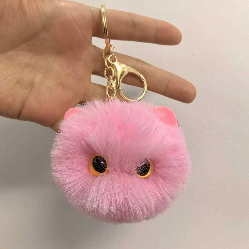 Cute plush cat keychain stuffed toy big eyed cat doll keychain womens handbag decoration gift W250411