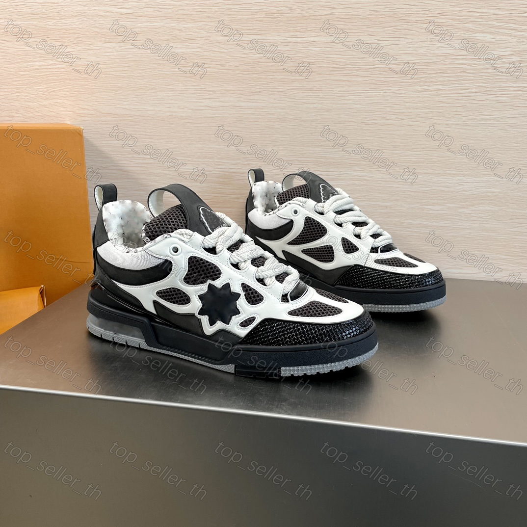 Men Skate Shoes Designer Sneakers Vintage Embossed Leather Sneaker Classic Print Brand Shoe Low-top Rubber Trainer Lace-up Outdoor Casual Shoe