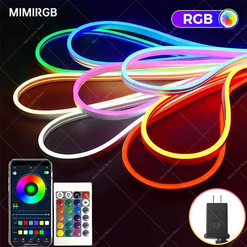 Christmas 15M LED Neon Strip Light Waterproof Flexible Ribbon Tape Lights Bluetooth Remote Control For DIY Neon Deocoration Lighting Y251111