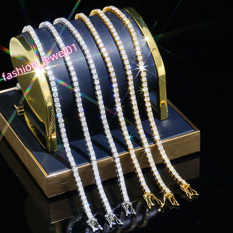 Luxury Jewelry 2mm 925Silver DEF VVS Moissanite Diamond Tennis Necklace Customisable Fashion Boutique Iced Out Hip Hop Bracelet
