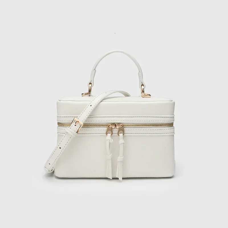 Spring Summer Fashionable Womens Box Handbag Crossbody Bag Vintage Style Medium Hardness Zipper Closure Versatile Small BagT251110