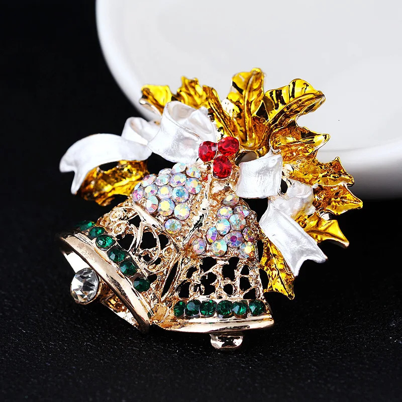 Fashion Simple Christmas Enamel Bell Brooch Women Men Clothing Pins Jewelry 251103