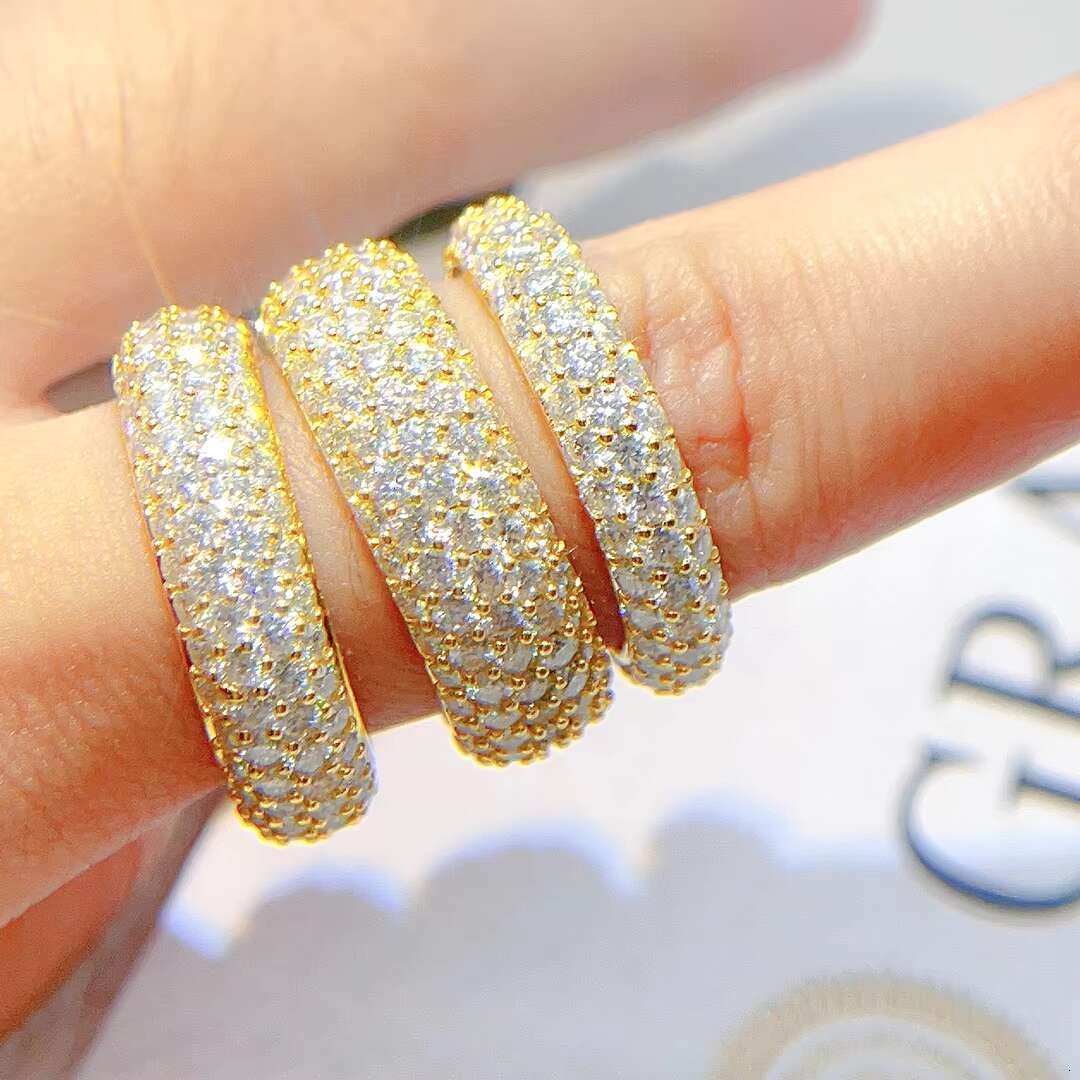 Luxury Design 3 Rows 4 Rows 5 Rows Moissanite Hip Hop Jewelry Diamond Rings Mens 925 Sterling Silver Moissanite Ring for Men