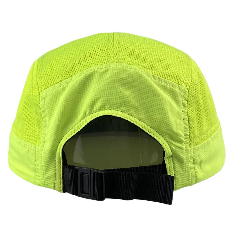 Custom Fluorescent Baseball Caps For Men Women Quick Dry Flat Brim 5 Panel Hats Adjustable Hip Hop Skateboard Cap 250407