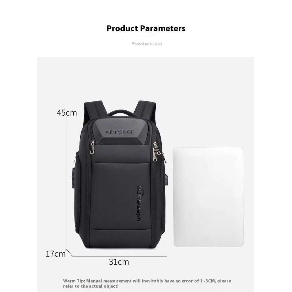 Wiersoon For Men Waterproof Backpack Large Capacity Business Trip Multifunctional Password Anti-Theft Laptop Bag
