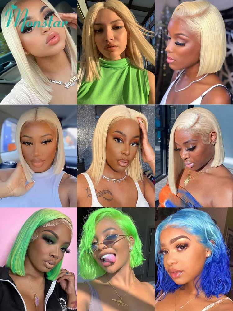 13x4 13x6 613 HD Blonde Bob Hair Wig Human Hair Lace Frontal Wig Brazilian Straight Bob Wig Lace Front Human Hair Wigs For WomenT251111