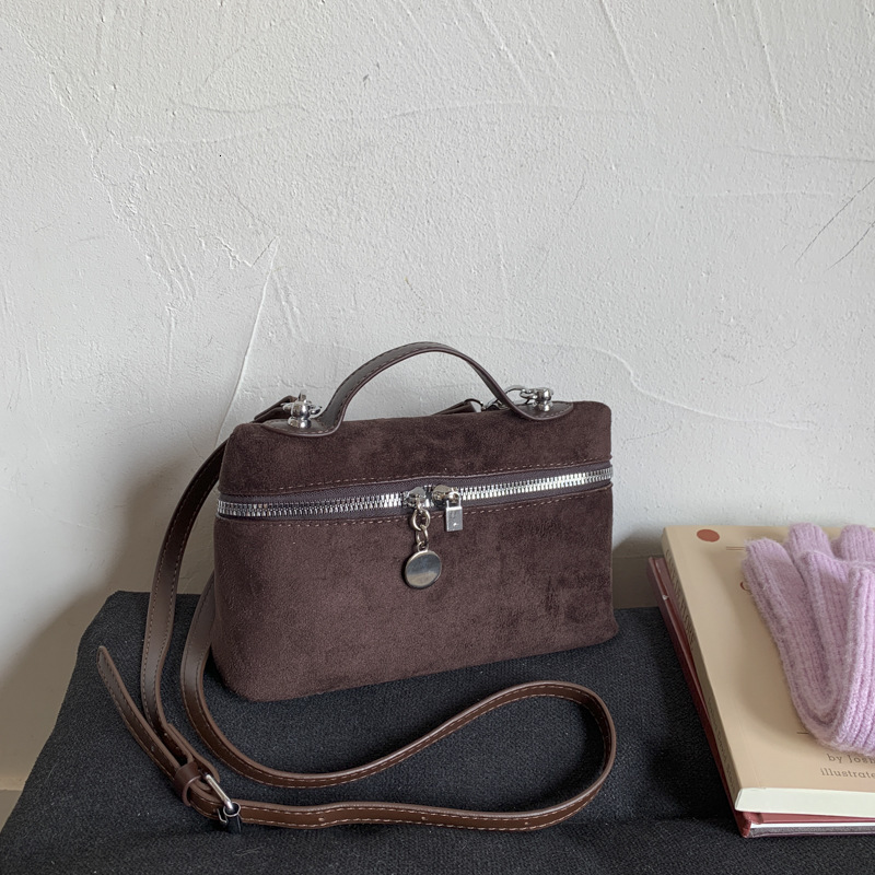 Luxury Brand Designer Bag Light Luxury Small Square Bag High-Quality Suede Box Bag Ins Versatile Commuting Patchwork Single Shoulder Crossbody Bag