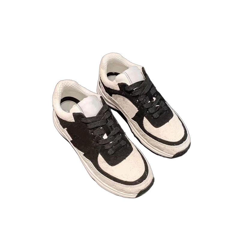 Women Shoes Casual Shoes luxury Sneakers Classic Trainers Grey Black White grey Preppy Style Leather lace Up