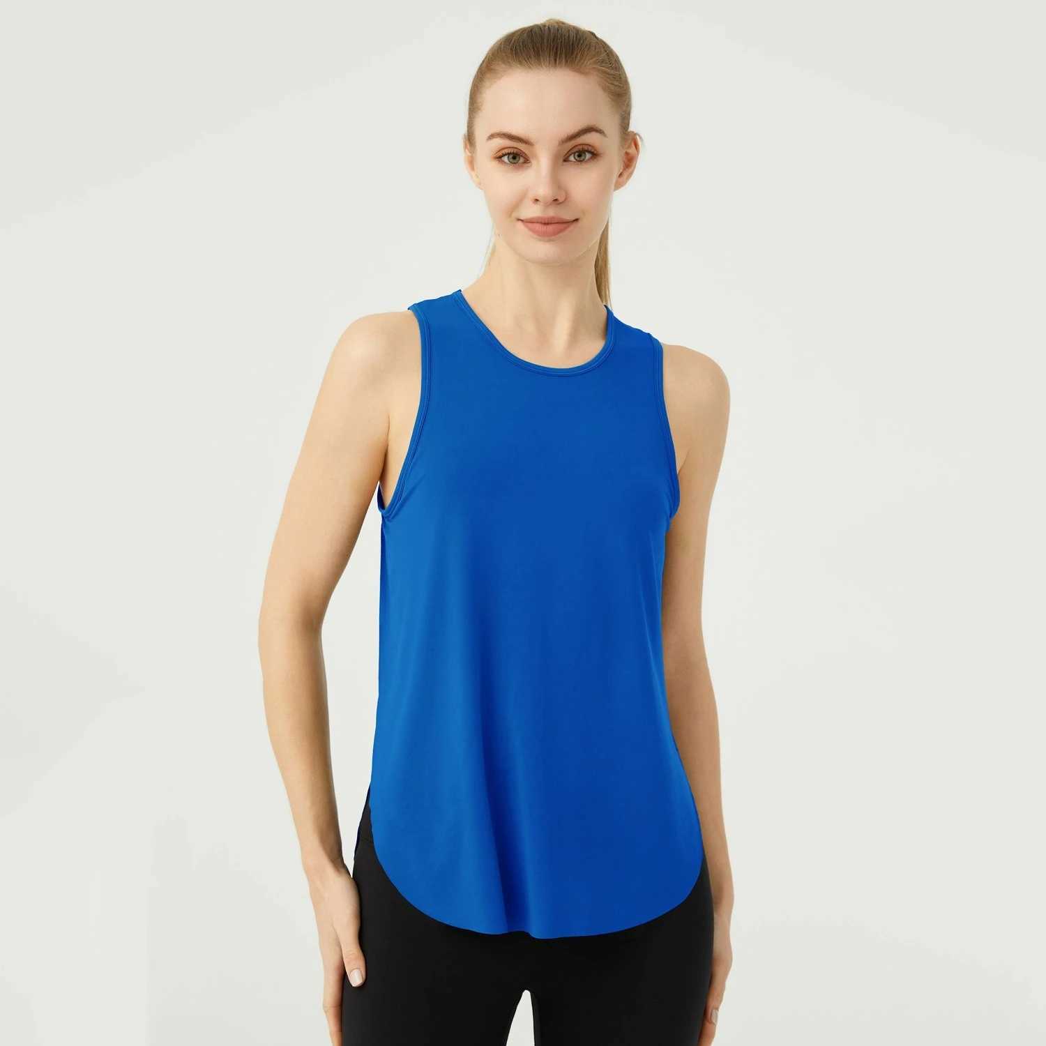 Hot summer sleeveless yoga T-shirt womens loose fitness running vest breathable quick drying fitness vest womens sportswearW250411