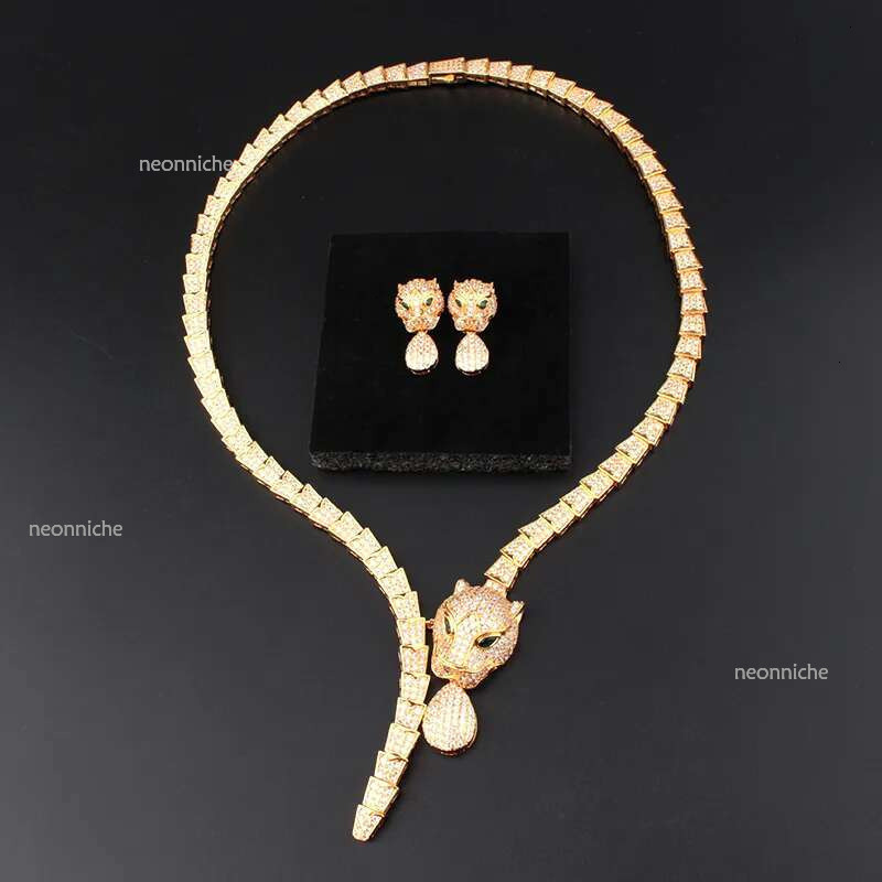 gold dia cross real tennis k chains with pendant set leopard jewlery designer necklaces for women men couple Wedding Party engaged sets daily work bri