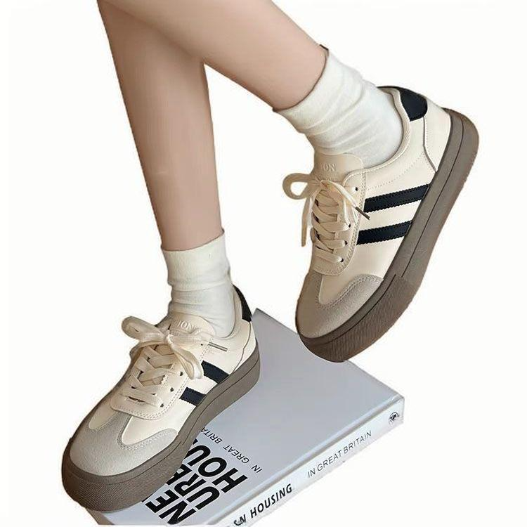 German training shoes women's shoes new thick sole small white shoes leisure sports board shoes 2025s hot