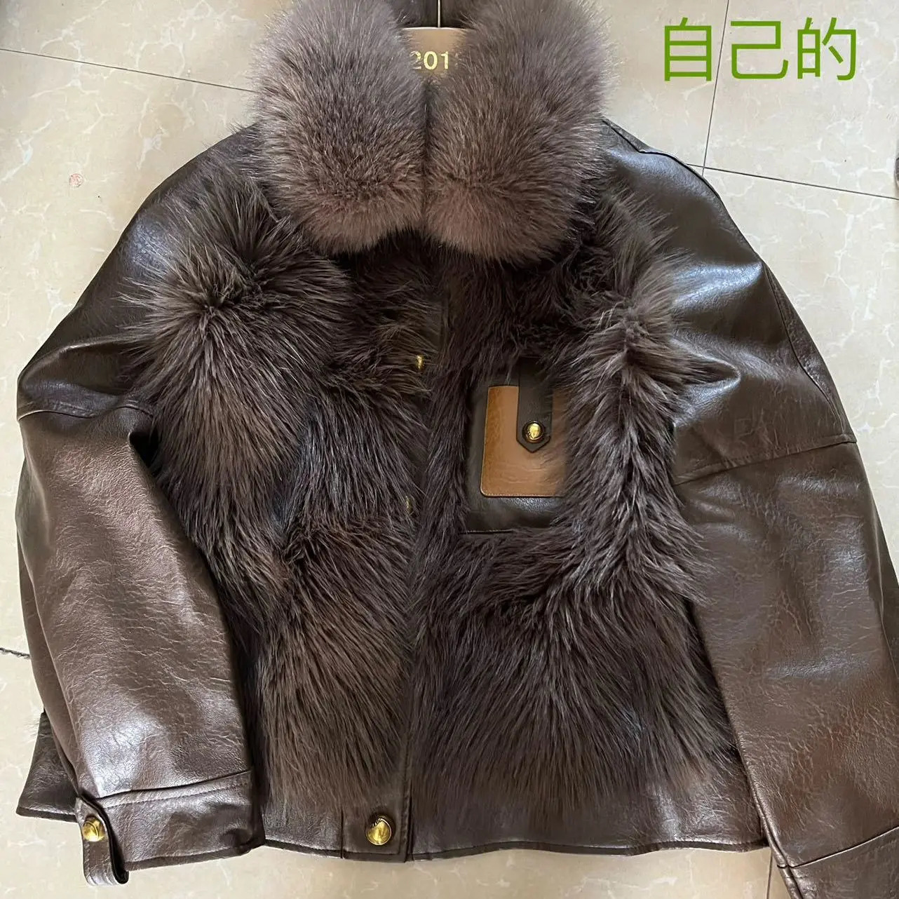 Women Faux Fur Leather Coats Thick Warm Coat Patchwork Single Breasted Jackets Full Sleeve Solid Casual Elegant Splice 251103