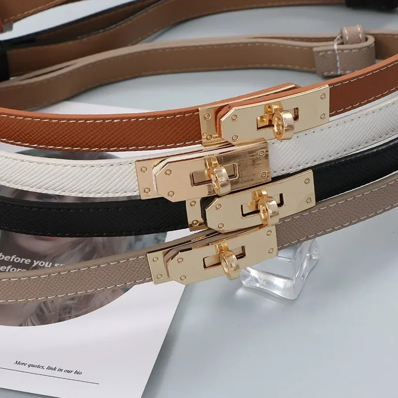 Adjustable Simple Leather Belt Womens Skirt Suit Waist Belt Sweater Waist Inning Versatile Minimalist Belt Home Love Lock Buckl 251111