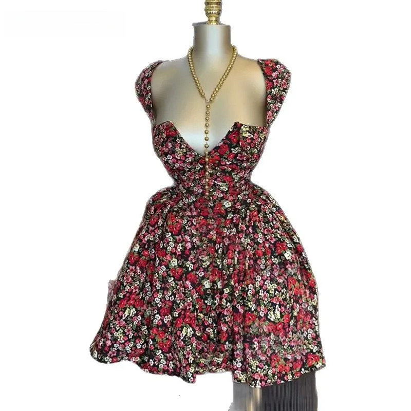 Women Ral Printed Irregular V-Neck Big Swing Ball Gown Dress 2025 Holiday Birthday Evening Sexy club dresses Dresses Vestido SEXY DRESSES FOR WOMEN