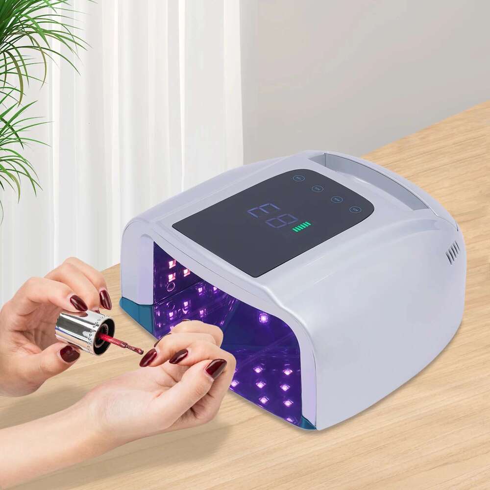 Dryer, 96W 42-Bead Professional Rechargeable UV LED Portable Cordless Nail Lamp hine with Removable Stainless Steel