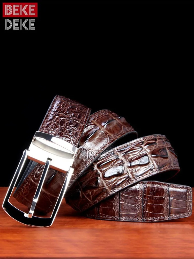 Men High Quality Pattern Cowhide Genuine Leather Belt Vintage Business Work Pin Buckle Waistband For Suit Pants Belts 251031
