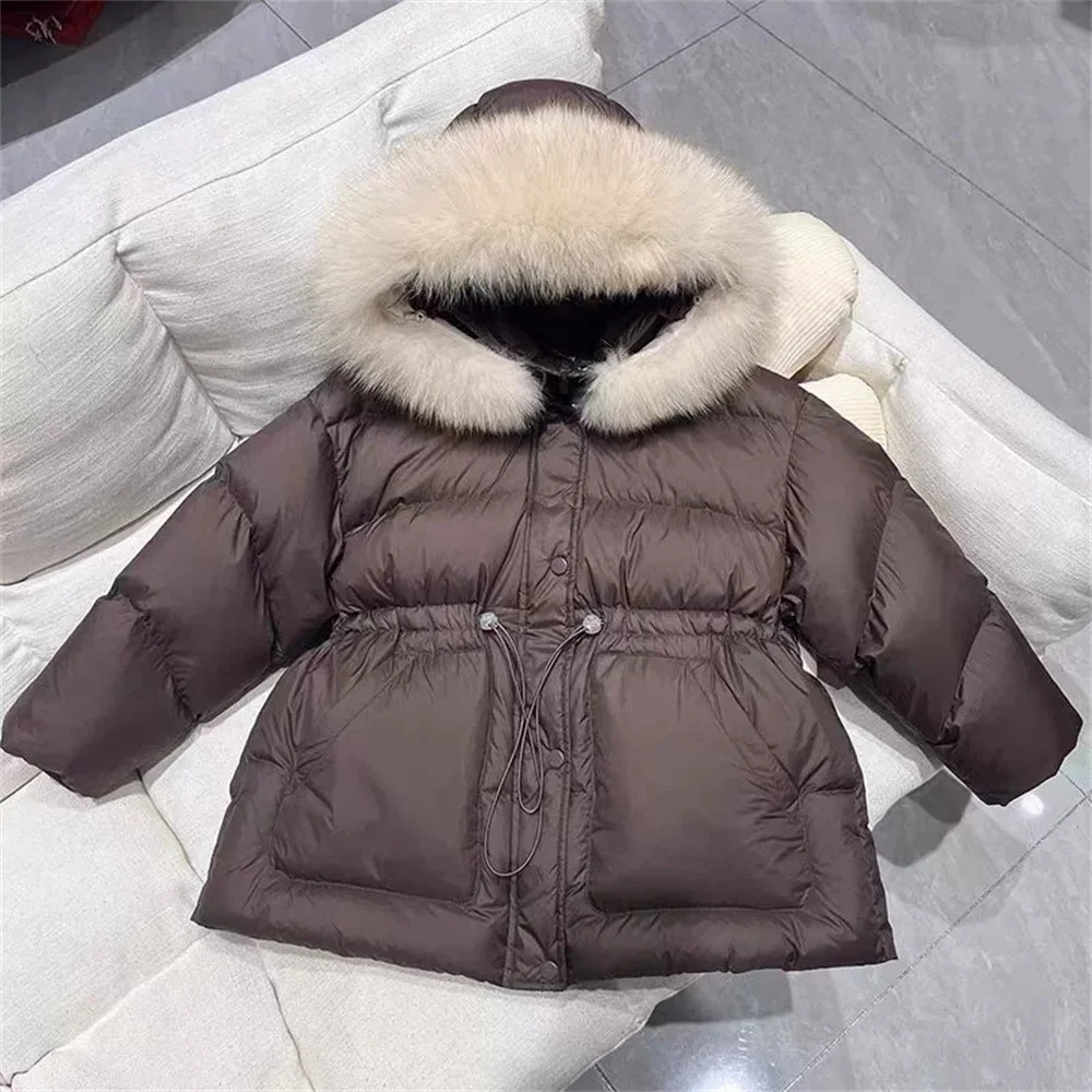 Kids Down Cotton Jacket Winter Autumn Boys Girls Thick Warm Coats Teenagers Padded Hooded Parka Children Clothes 512Y 2501105