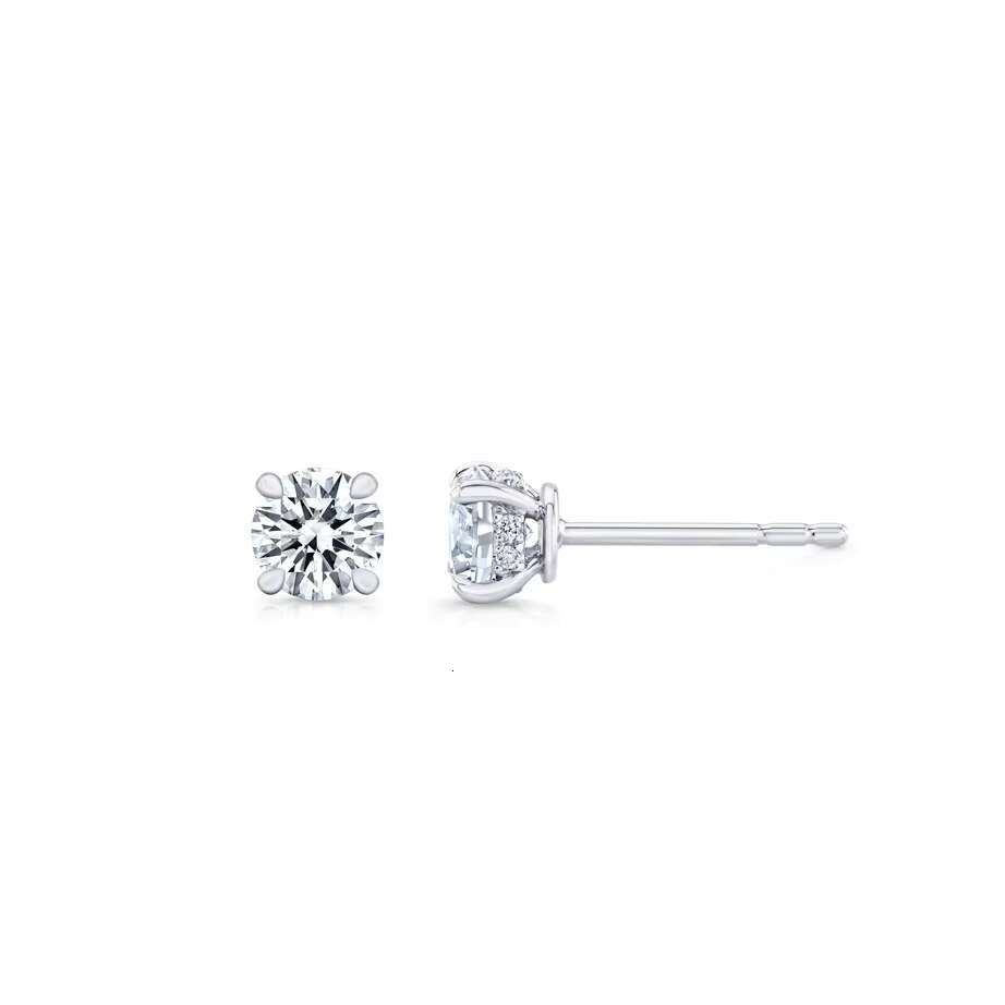 Luxury 4 Prongs Hidden Halo 14K Gold Diamond Earring Stud Fancy Lab Grown Diamond Earrings