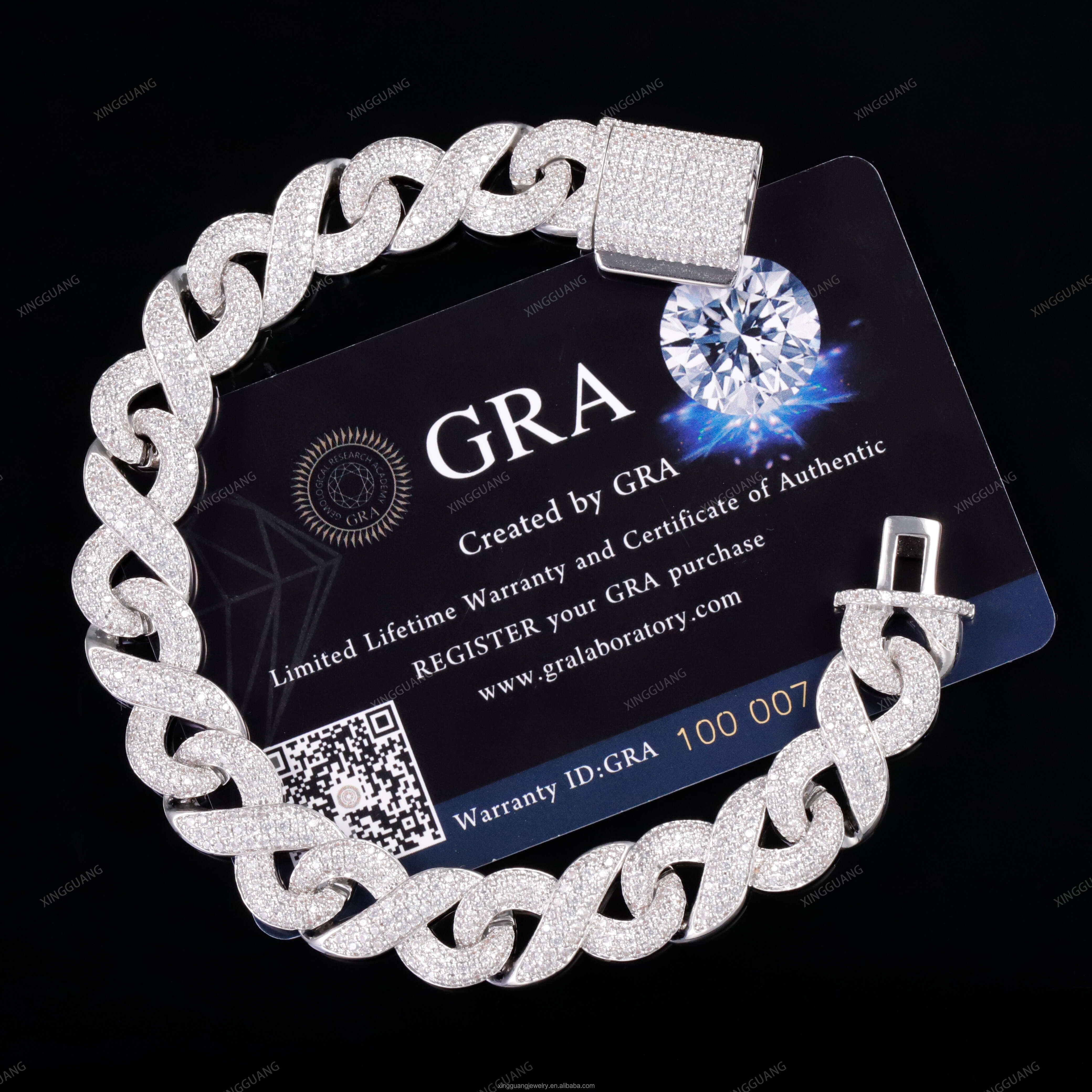 Hip Hop 9mm 13mm Infinity Style D/VVS Moissanite Cuban Link Chains 925 Sterling Silver Iced Out Chains Bracelet Necklace