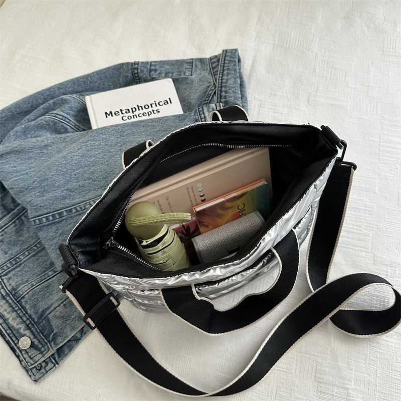2025 Winter Luxury Quilted Tote Bag Women Fashion Down Puffer Shoulder Bag Large Capacity Crossbody Messenger Purse Nylon GiftT251110