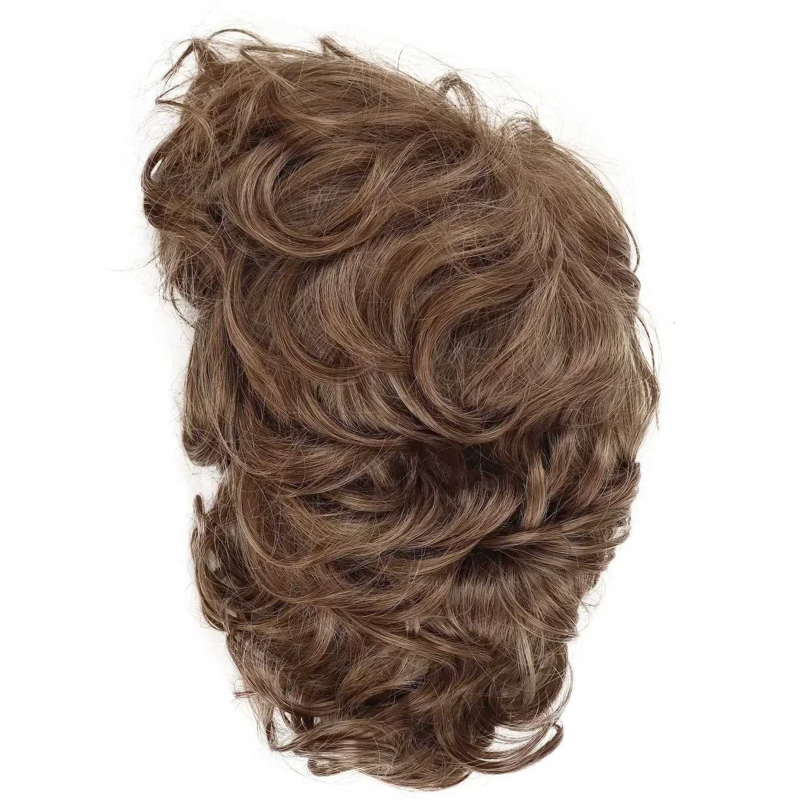 Synthetic Curly Men Wig Short Brown Hair Businessmen Curly Haircut Man Guys Natural Hairstyle The Summer Outfits Cosplay CostumeT251111