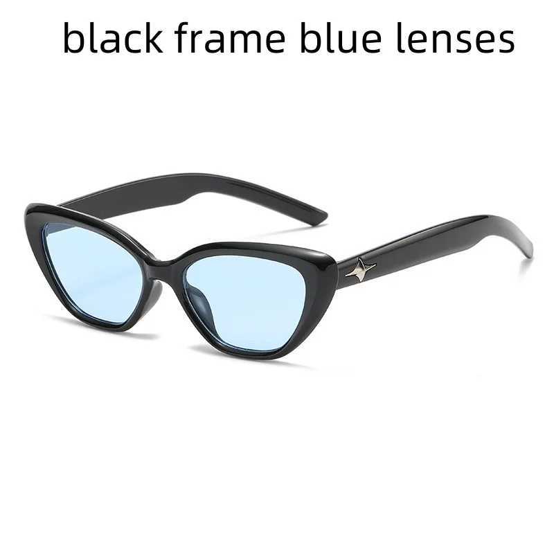 Retro cat eye womens sunglasses high-end small frame star sunglasses fashionable street photography UV protection sunglassesT250411