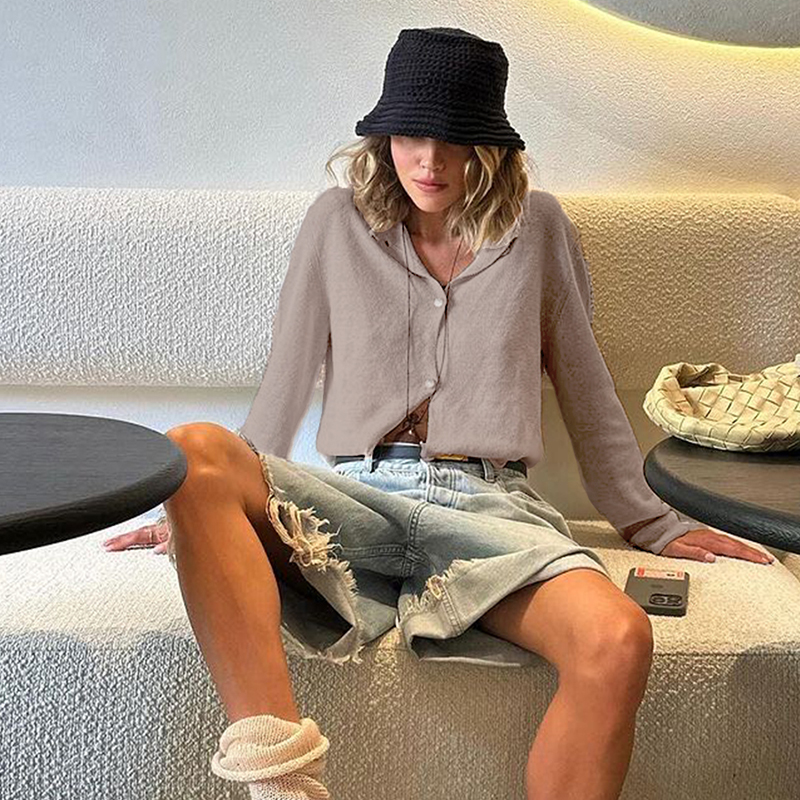 Casual Streetwear Style Womens Tunic with Rounded Collar All Season Wear-------NBJ095