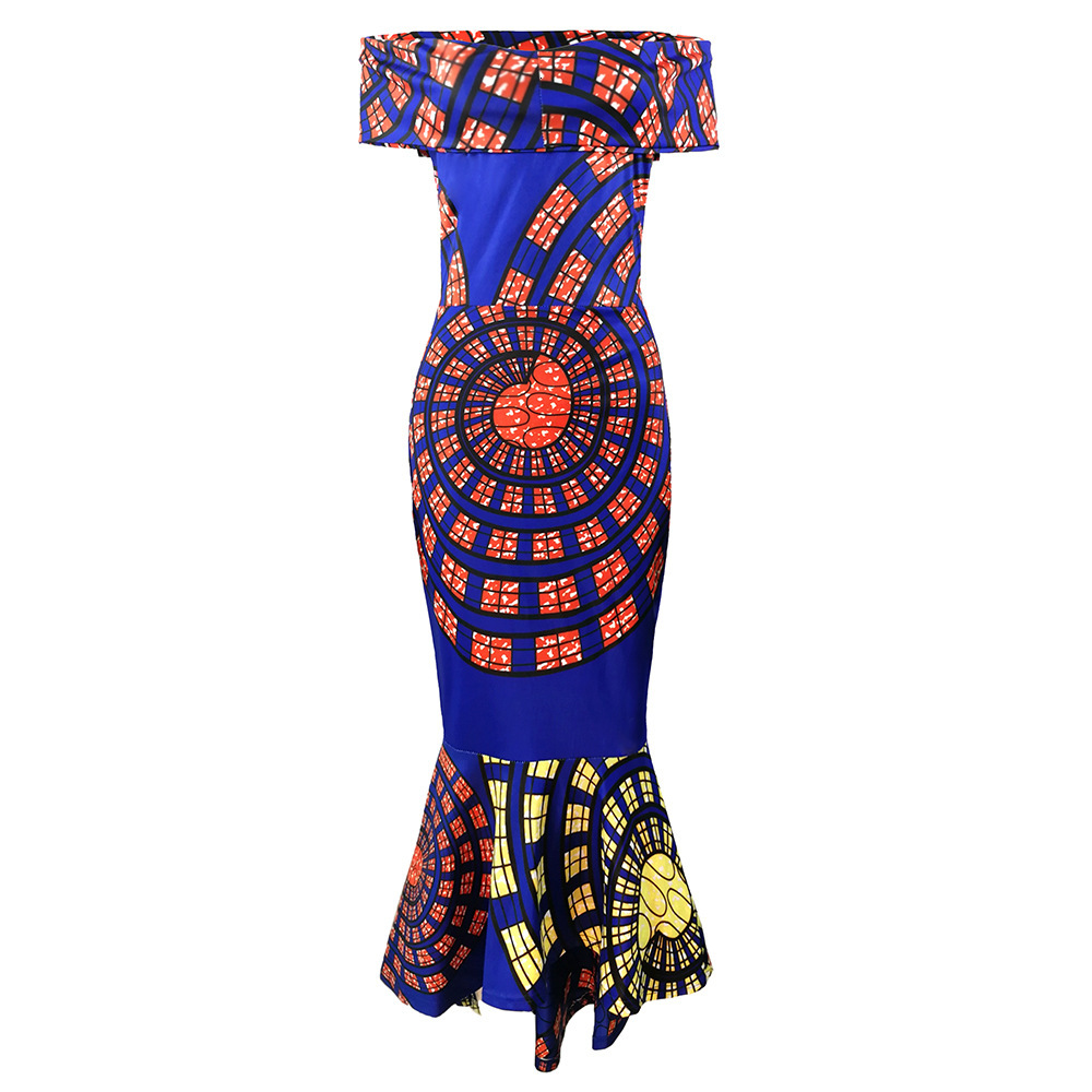 New Sexy Off Shoulder Print Wrap Hip Dress
