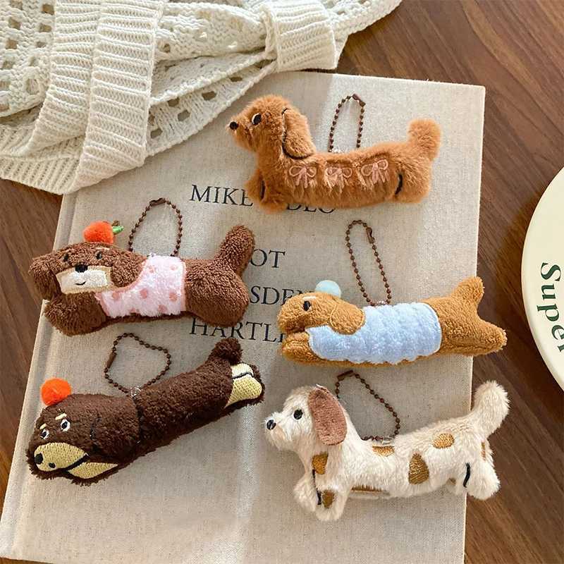 Kavay Dog Sausage Plush Keychain Cartoon Puppy Filled Keychain Cute Keyholder Pendant Bag Hanging Decoration Couple Gift W250411