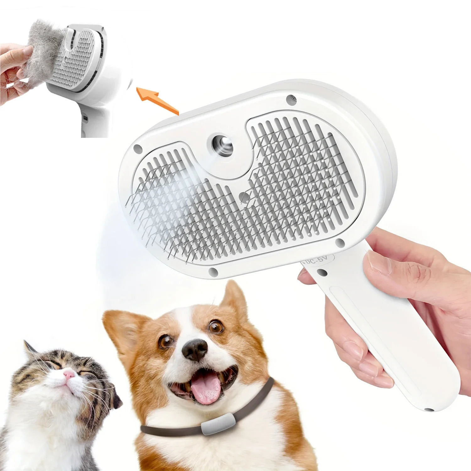 Upgraded Pet Spray Grooming Comb Steamy Floating Hair Removal Cleaning Steam Brush Styling for Dogs Cats Accessories 251110
