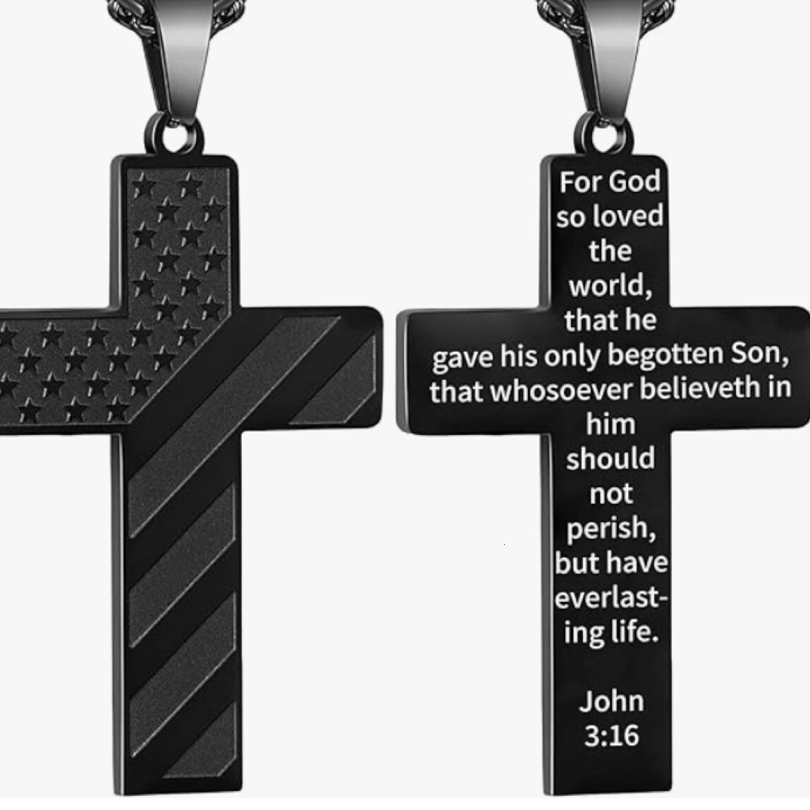 New Stainless Steel American Flag Graphic Engraving Necklace Cross Sports Style Niche Jewelry