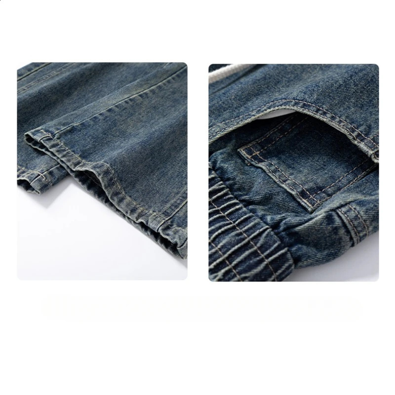 Mens casual straight leg jeans Bell bottom American loose fit lightweight mens summer clothing tray 250407