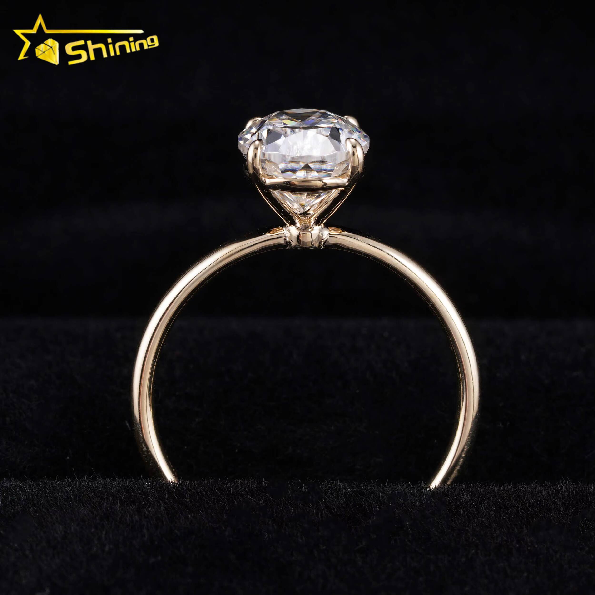 Fine Jewelry 14K Soild Gold 7X9MM 2CT Oval Moissanite Ring Custom Wedding Engagement Rings for Women