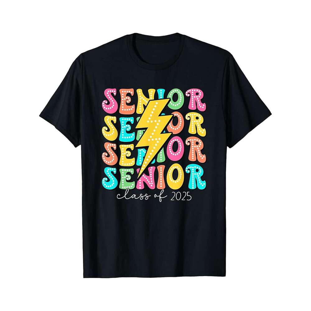 Designer T shirt Senior 25 Class Of 2025 Graduation School Retro - 220g T shits