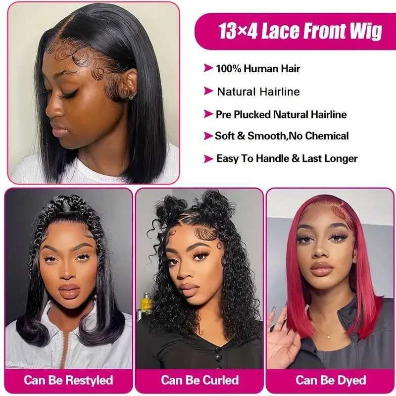 Short Straight Bob Wigs Human Hair 13x4 Bob Lace Front Wigs 180 Densit 12 Inch Brazilian HD Lace Frontal Wig For WomenT251111