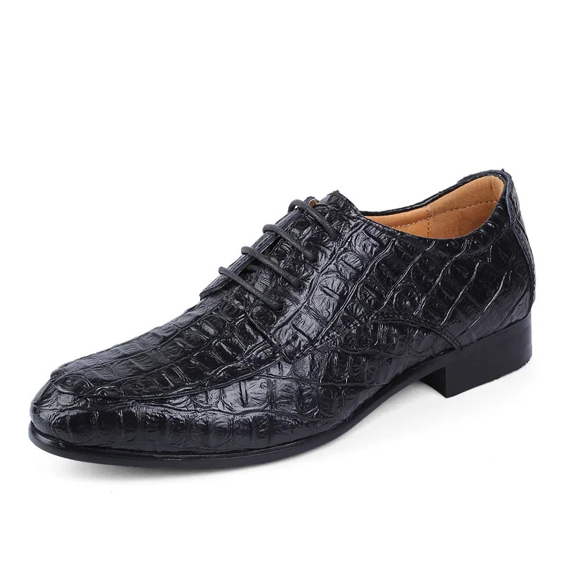 Pattern Mens Dress Shoes Genuine Leather Formal Footwear Elegant Casual Business Shoes Punk Style Oxford Shoes 251106
