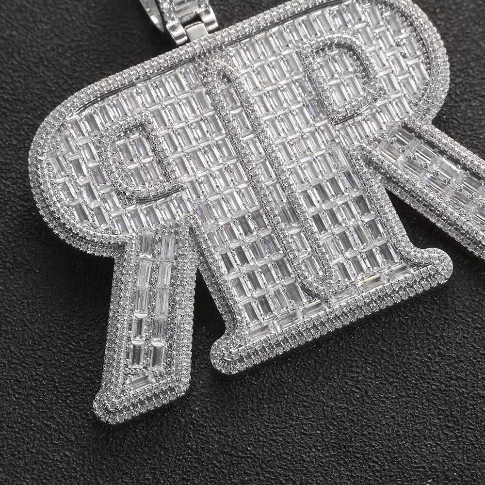 NUOYA Mirrored Letter Symmetrical Design Pendant Necklace Hip Hop Personalized Jewelry Custom Charm Pendant Customizable