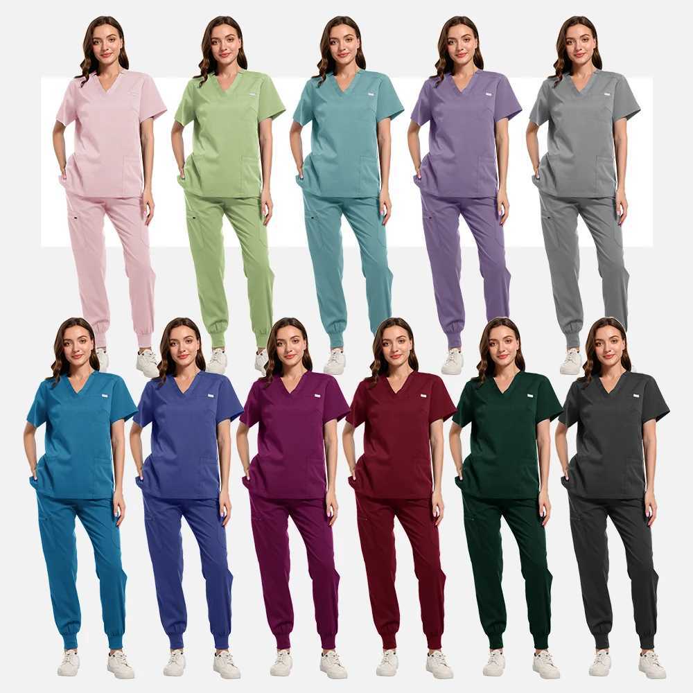 High Quty Medical Women Scrubs Sets Hospital Surgery Dental Clinic Beauty Spa Sn Lab Workwear Clothes Nurses Accessories X2504101