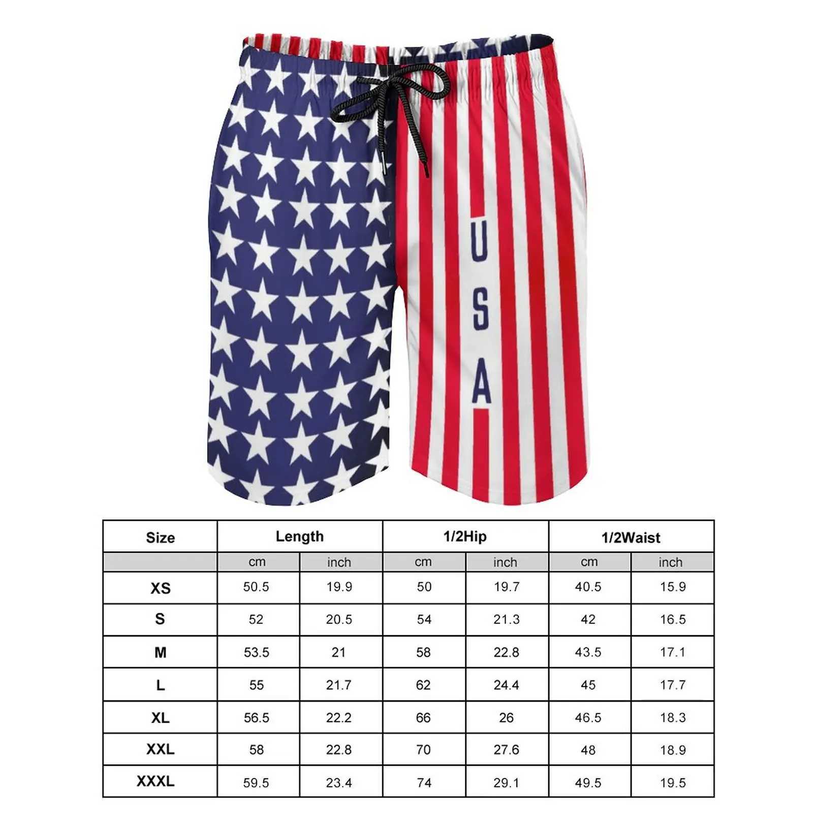 American flag board shorts patriotism modern Star Spangled Banner cute beach shorts mens print plus size swimming relay giftW250410