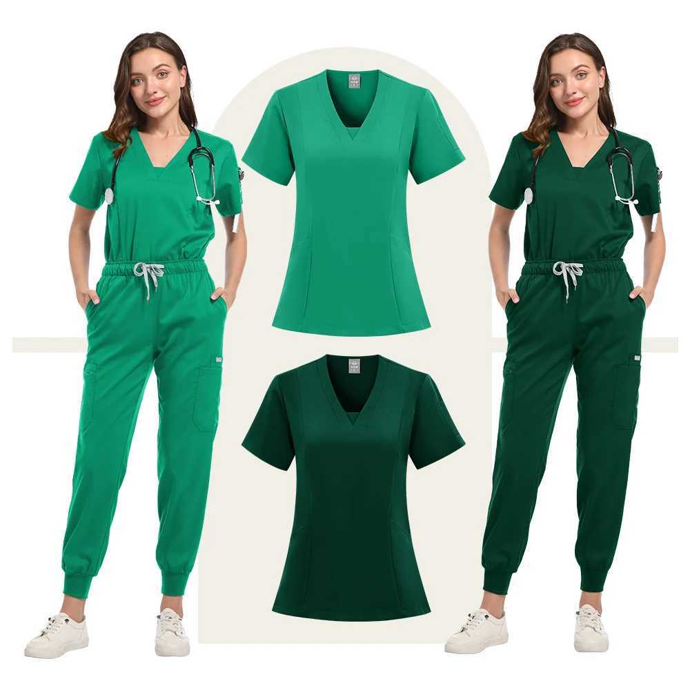 High Quty Hospital Scrubs Uniforms Sets Polyester Rayon Spandex Women Scrub Sets Uniforms Nursing Medical Scrubs Nurse Suit X250410