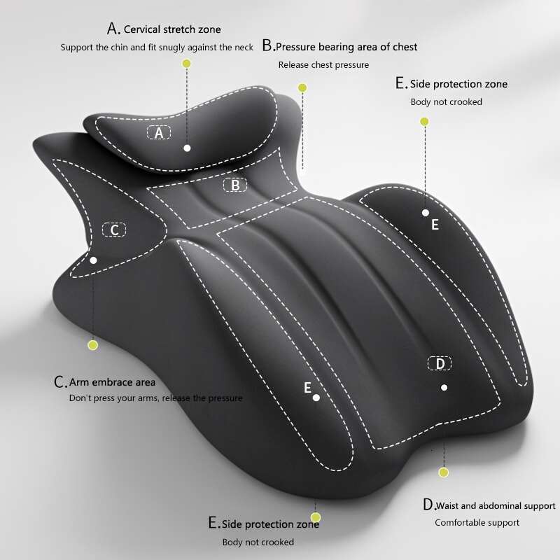Ergonomic Back Pillow - Multifunctional Reading, Phone, and Side Sleeping Medium Support, Hand Wash Only, Black, Neck Comfort Pillow, Unique Wave Desi