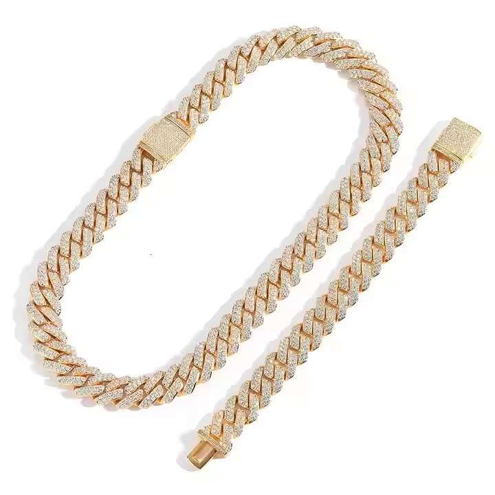 Moissanite Diamond Studded Hiphop Iced out Sterling Silver Cuban Bracelet Perfect Anniversary Gift For Men