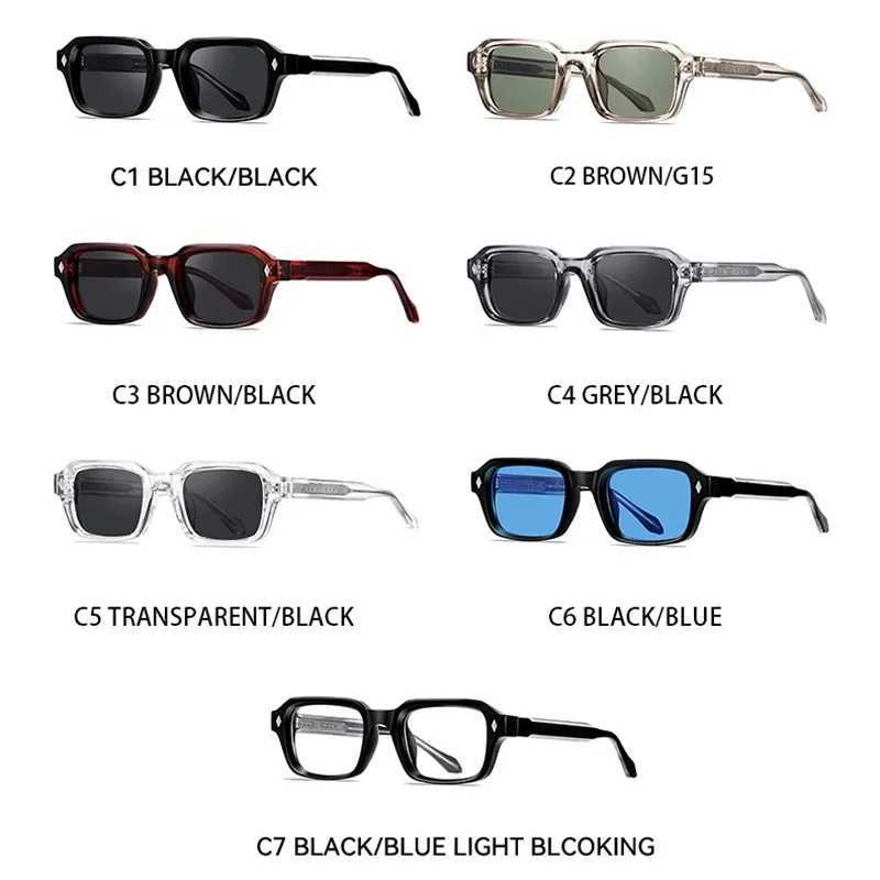Retro Sunglasses for Women CP Acetate UV400 Square Frame Sun Glasses Men Trend Summer Shades European Style Brown GreenC250411
