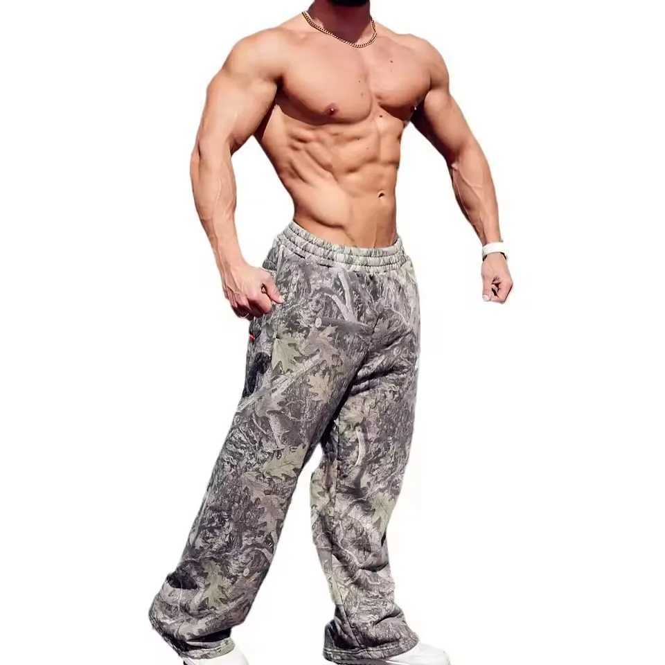 Spring 2025 new straight casual pants mens camouflage wide leg pants breathable running mens loose oversized mens sweaterXJ250410