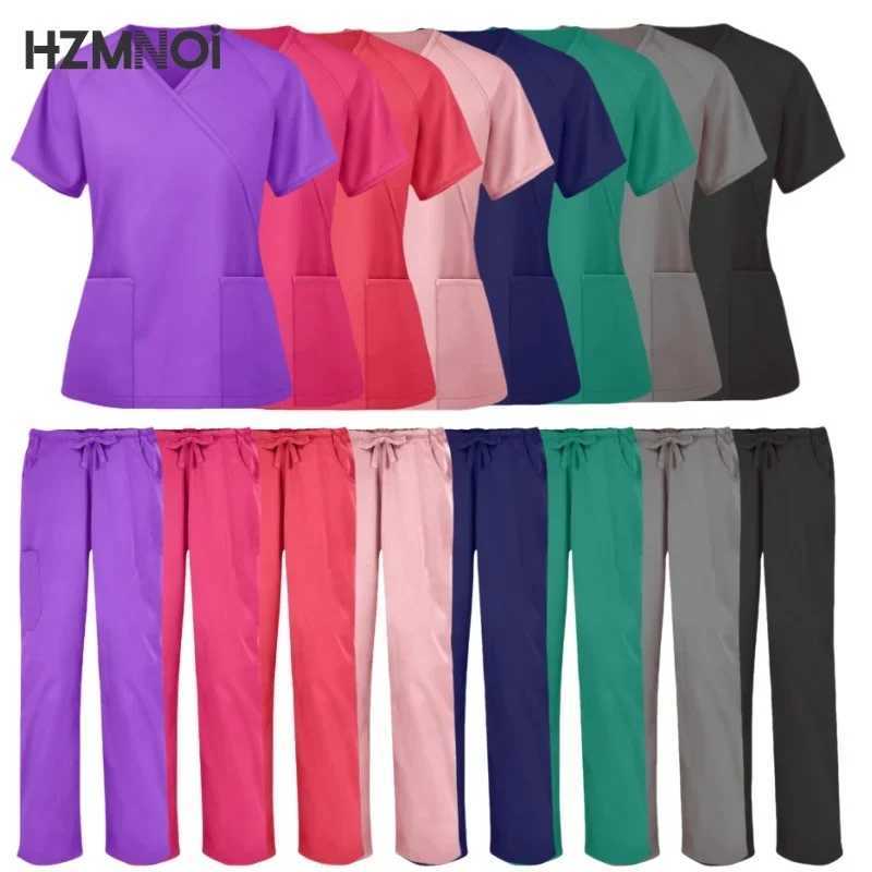 Polychrome Medical Uniform Women Scrubs Sets Pet Hospital Working Scrub Suits Nurse Accessories Dental Surgery Suit Lab Workwear X250410