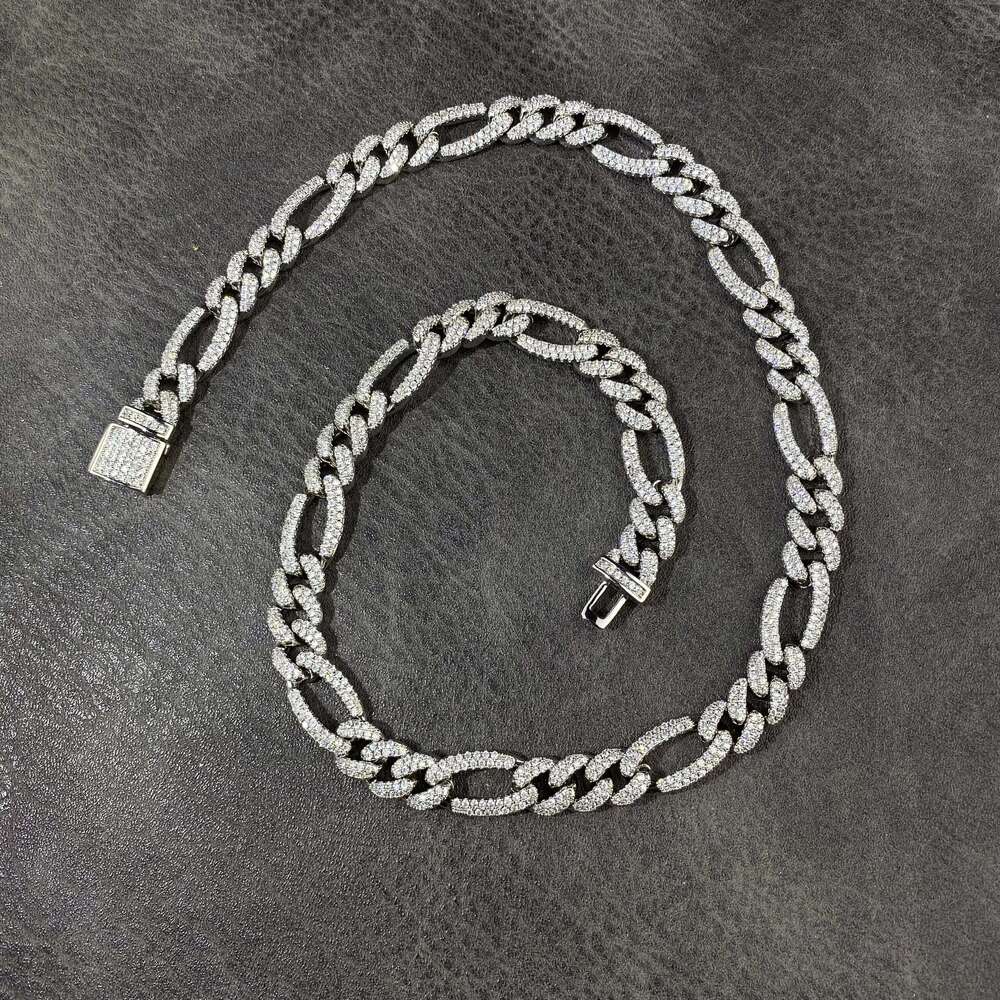 925 Sterling Silver VVS D Colour Moissanite LINK Chain Hip Pop Necklace Iced Out Cuban Cut Chain Choker Men Necklace Chain